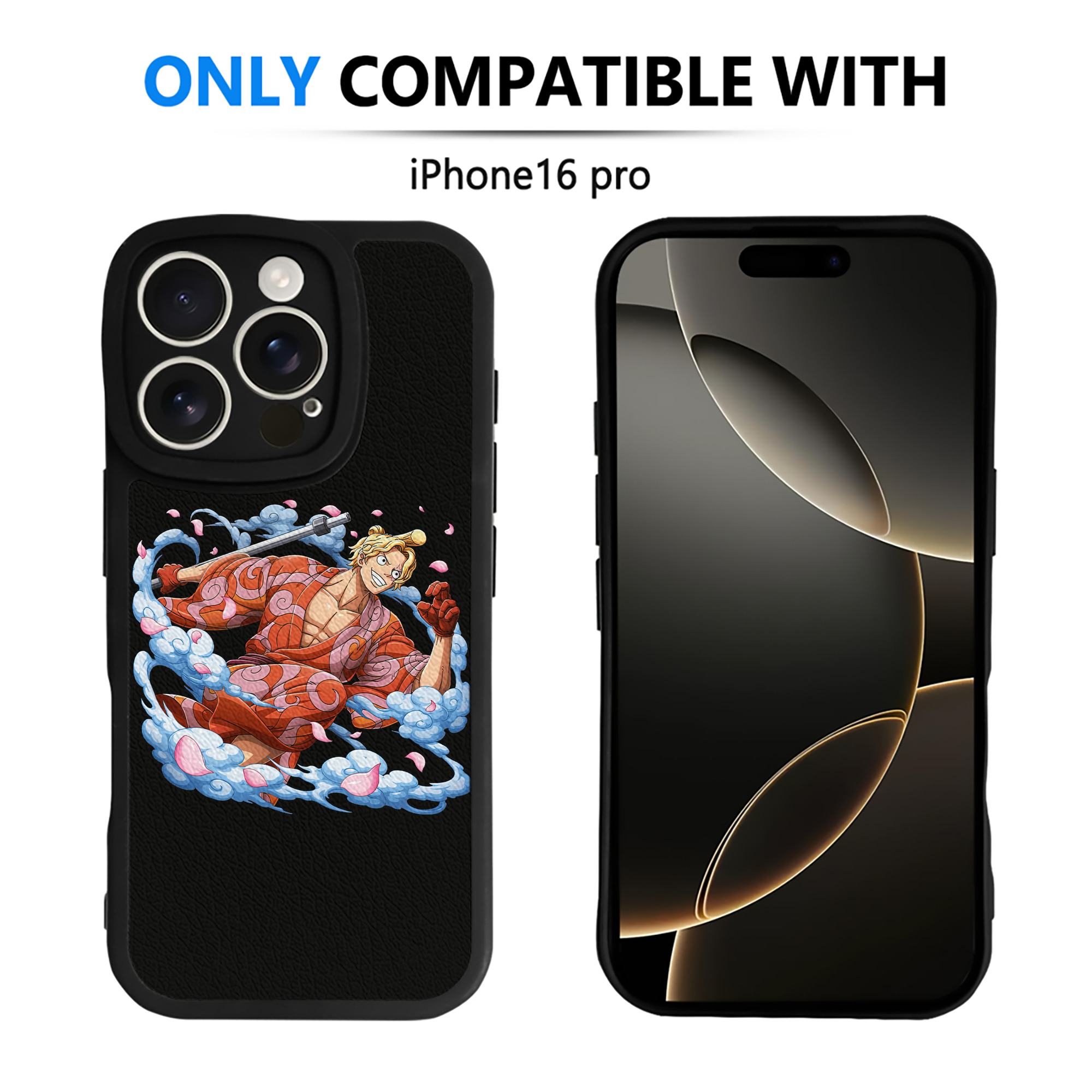 （画像用） ワンピース サンジ ONE PIECE Sanji 【iPhone 16シリーズ対応】シリコンスマホケース（レザー調） 材質：シリコン
